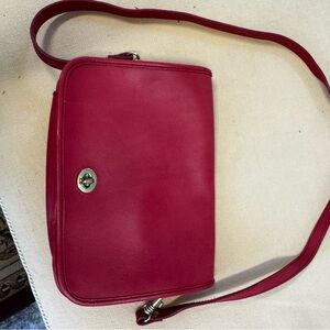 Sleek Red Crossbody Bag with Leather Finish